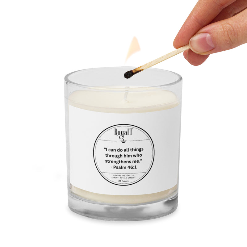 Psalm 46:1 Glass jar soy wax candle