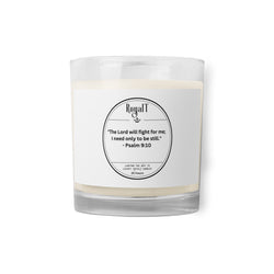 Psalm 9:10 Glass jar soy wax candle