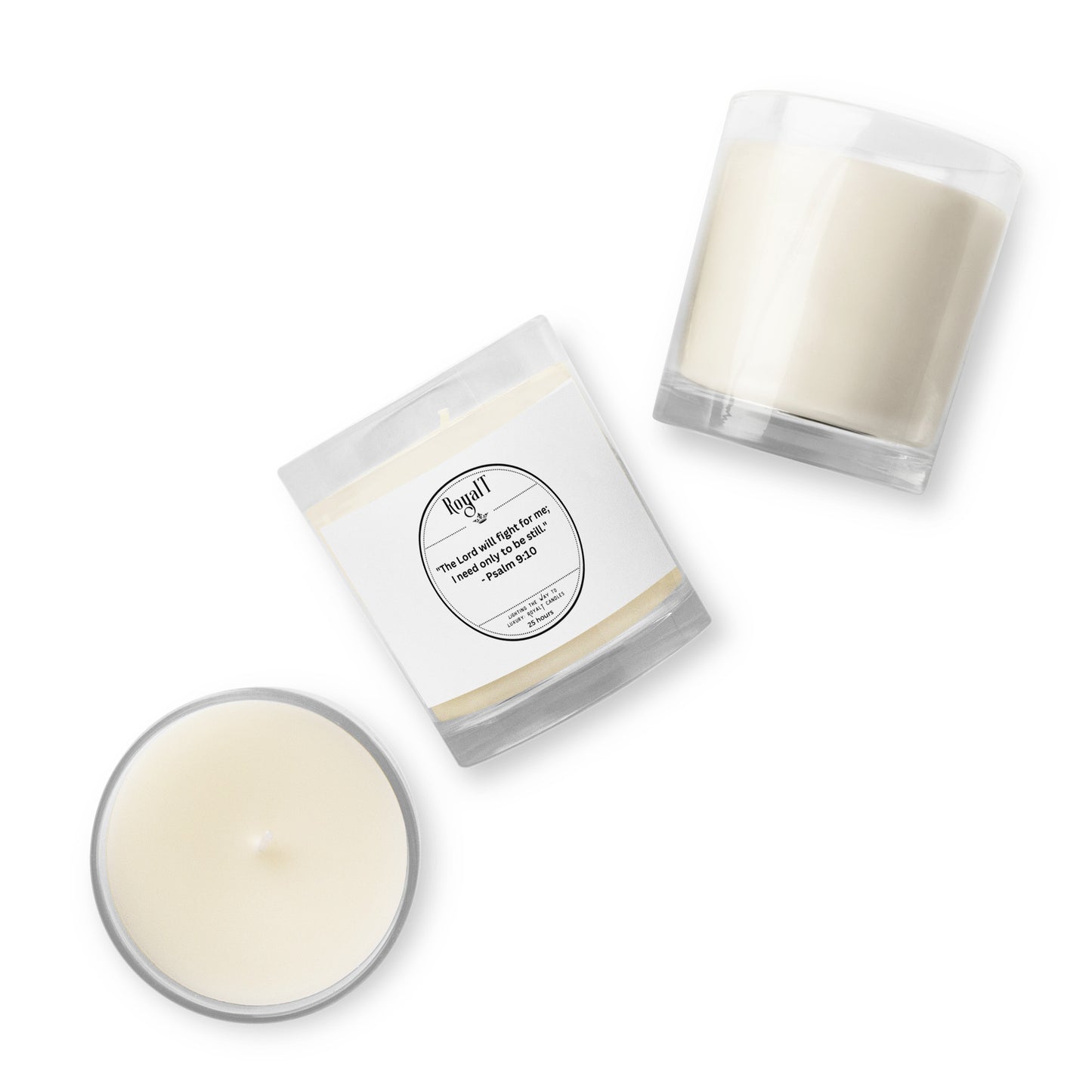 Psalm 9:10 Glass jar soy wax candle