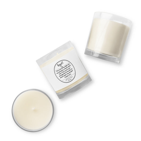 Psalm 27:1 Glass jar soy wax candle