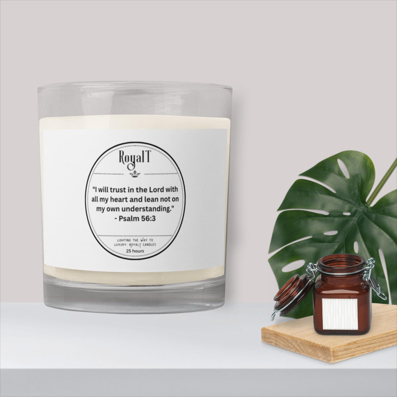 Psalm 56:3 Glass jar soy wax candle