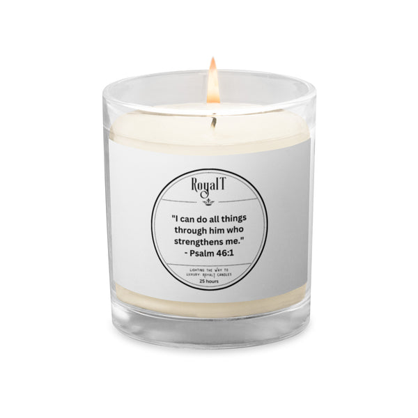 Psalm 46:1 Glass jar soy wax candle