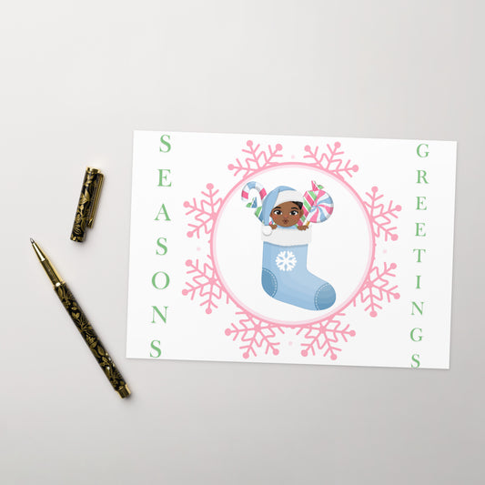 Pink and Green Greeting card