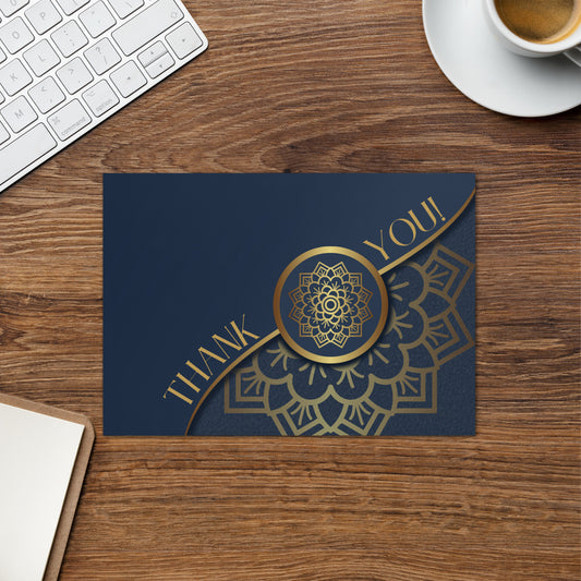 Blue and Gold Thank you card