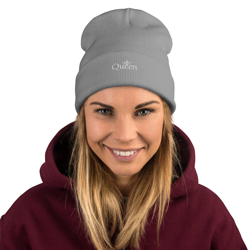 Queen Embroidered Beanie