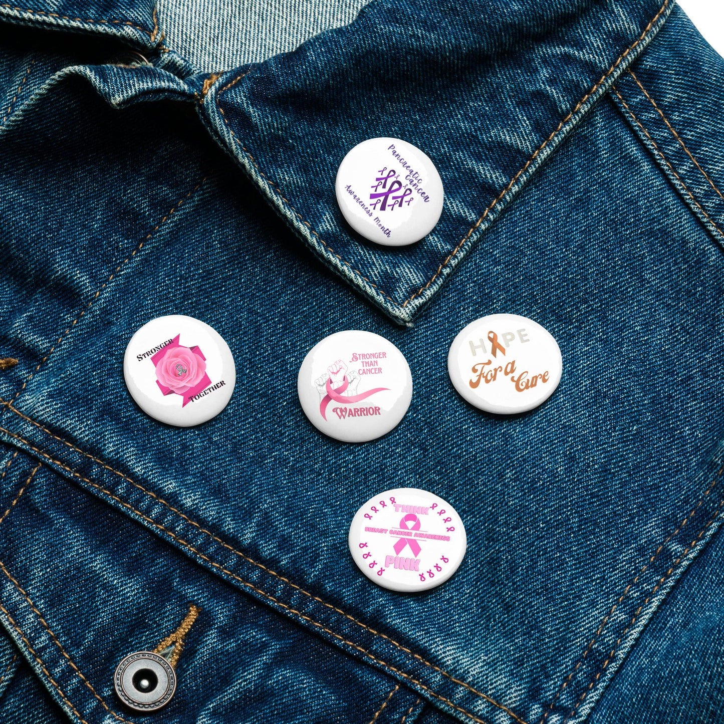 Cancer Awareness Set of pin buttons