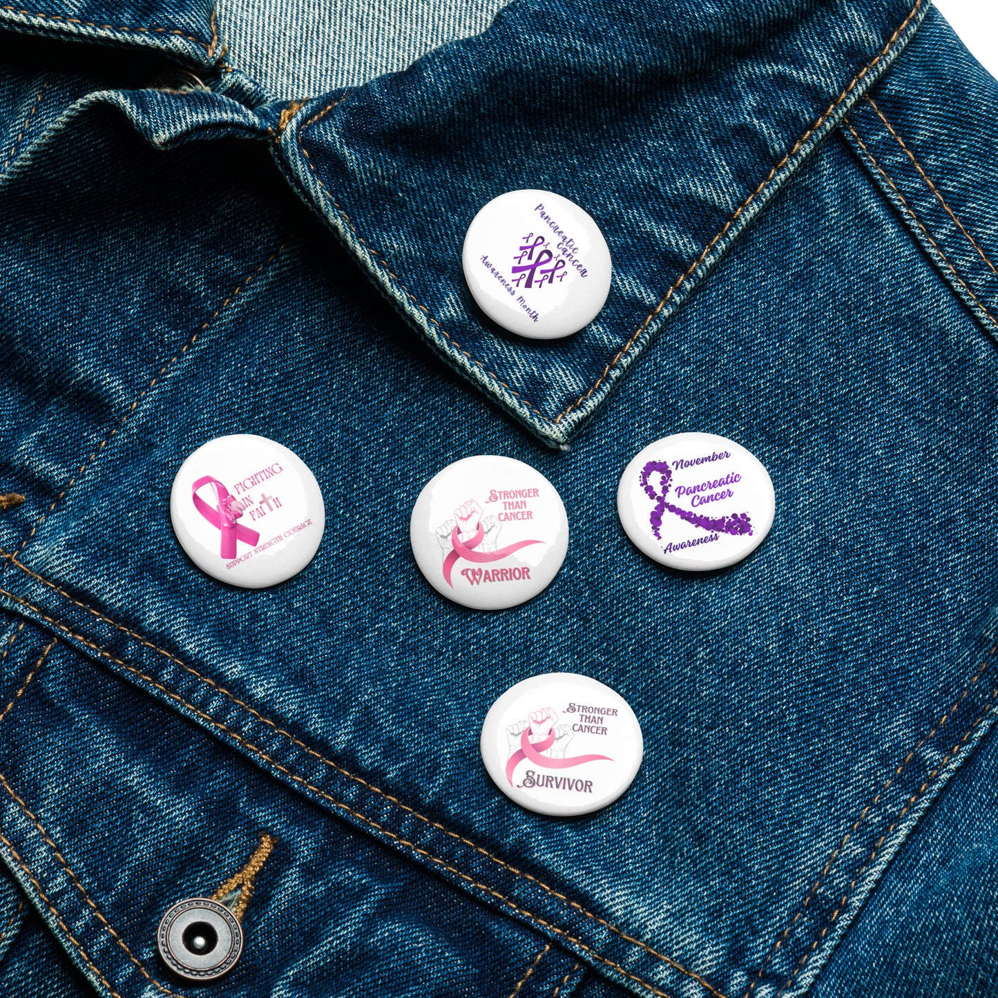 Cancer Set of pin buttons