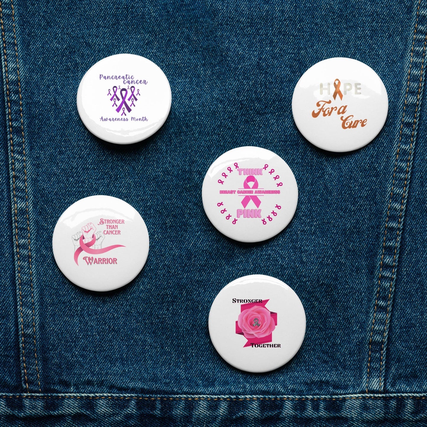 Cancer Awareness Set of pin buttons