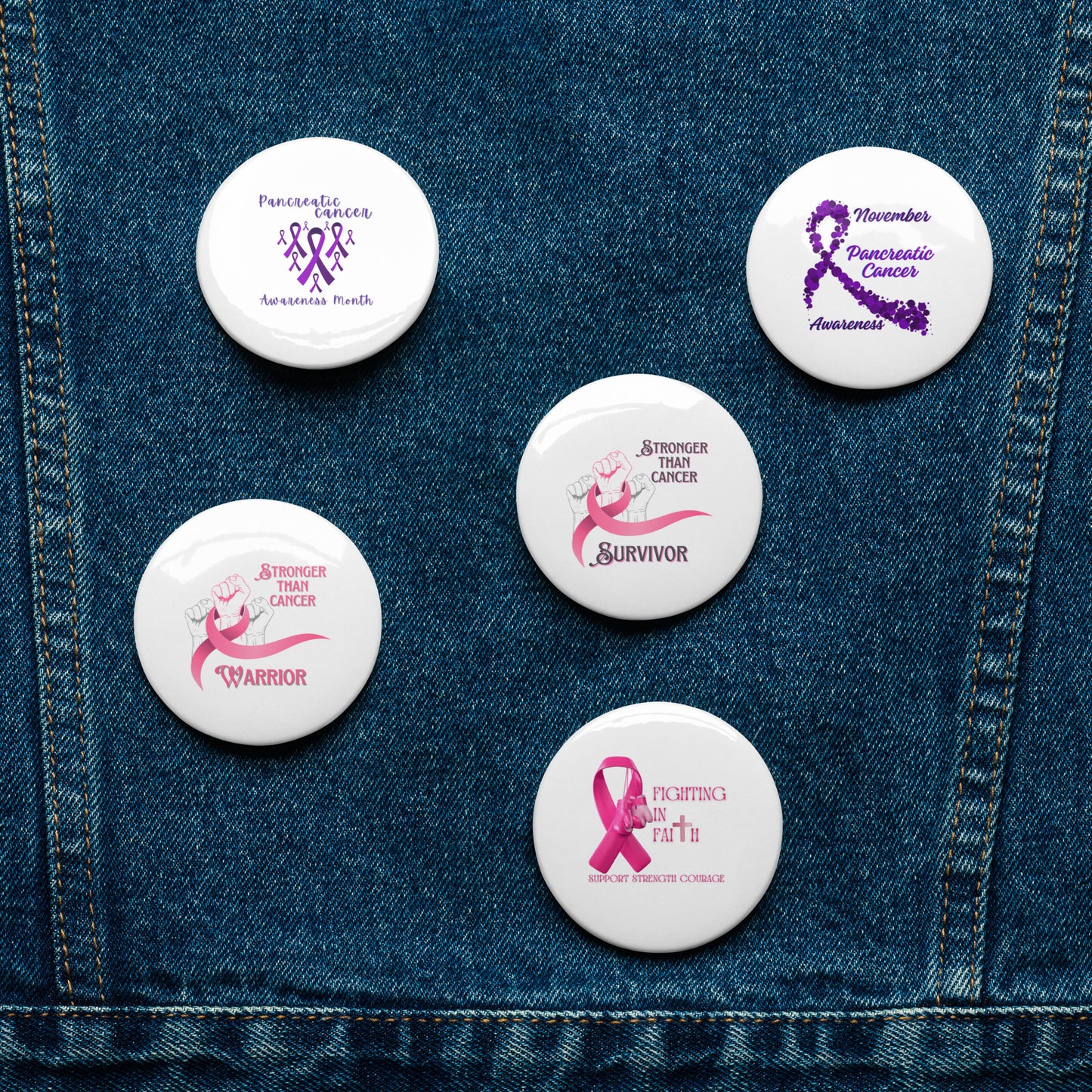 Cancer Set of pin buttons