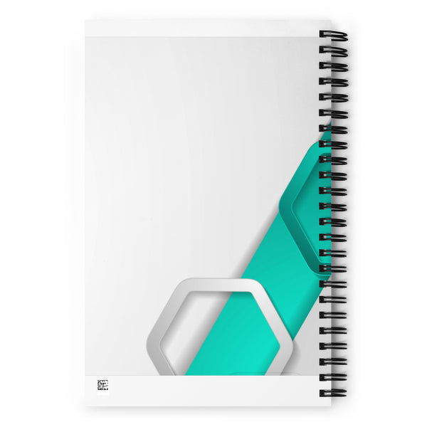 Grey and Turquoise Spiral notebook