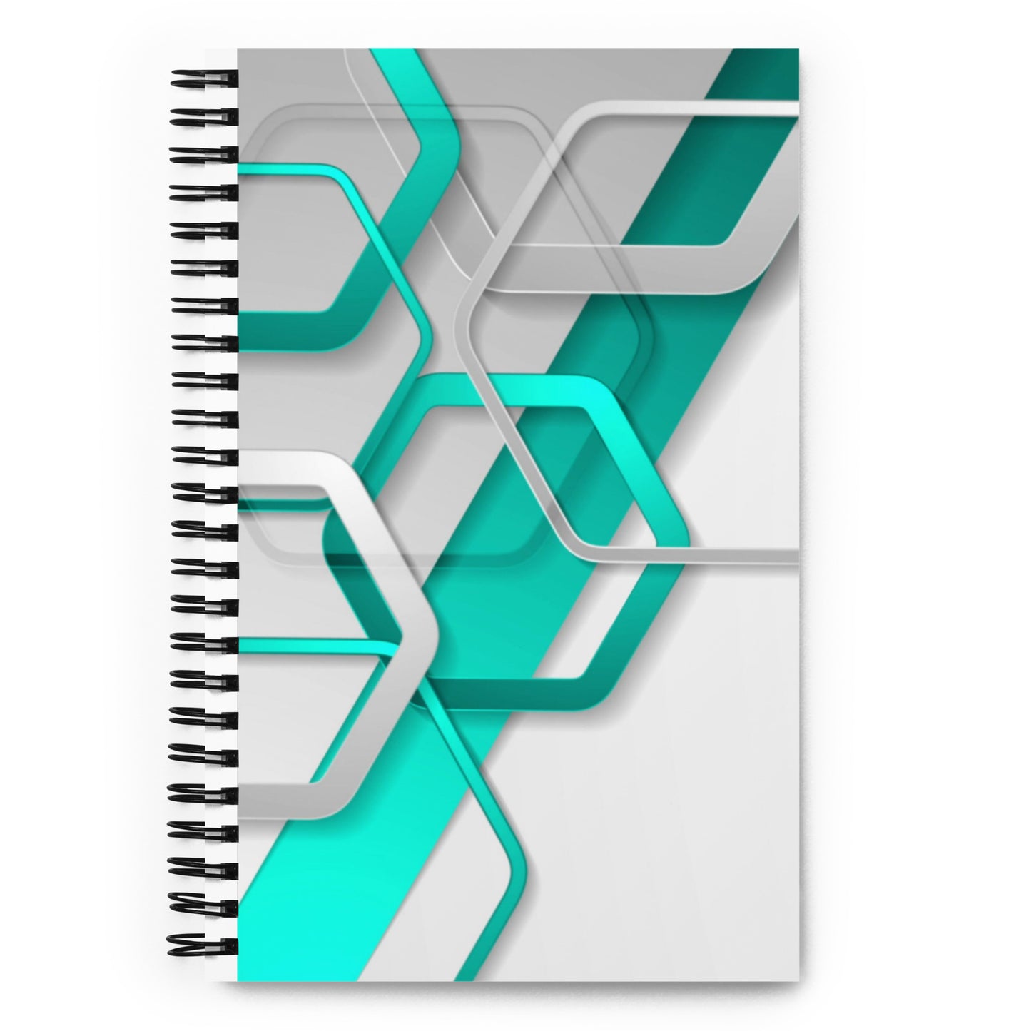 Grey and Turquoise Spiral notebook
