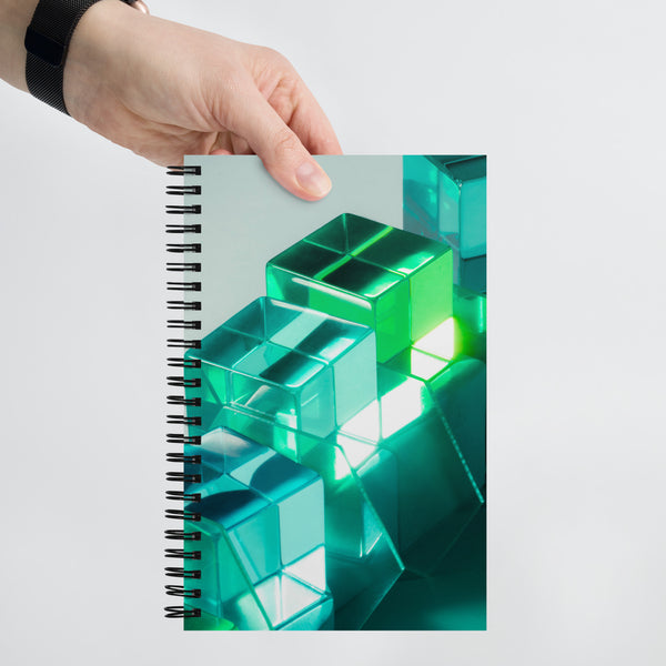 Teal blocks Spiral notebook