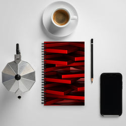 Red geometric Spiral notebook