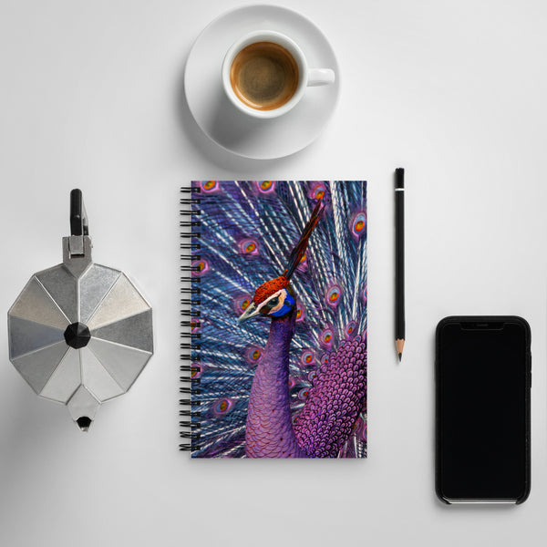 Purple Peacock Spiral notebook