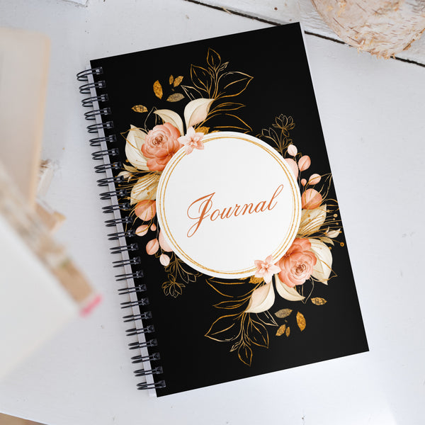 Peach Flowers Spiral notebook