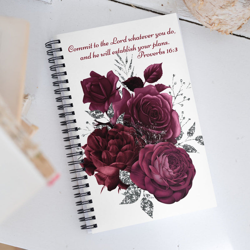 Proverbs 16:3 Spiral notebook