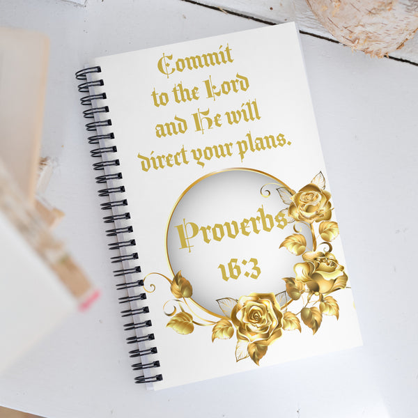 Proverbs 16:3 Spiral notebook