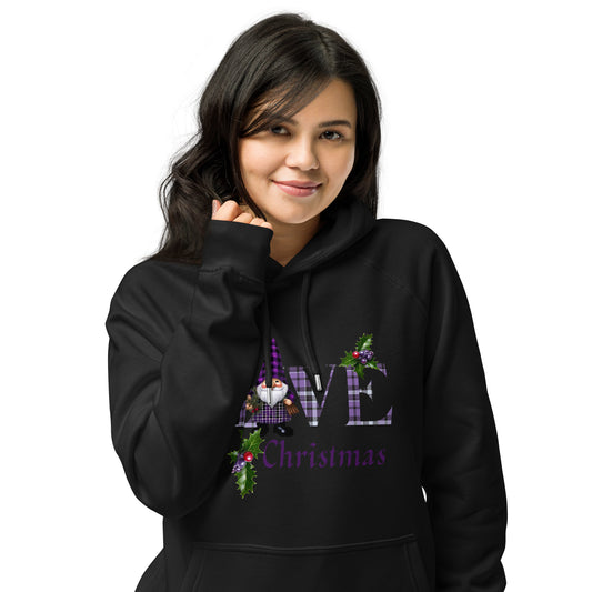 Love Christmas Unisex eco raglan hoodie