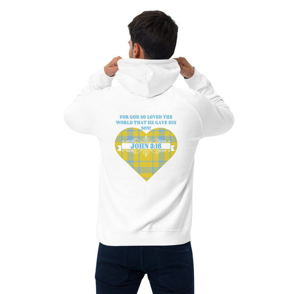 John 3:16 Unisex eco raglan hoodie