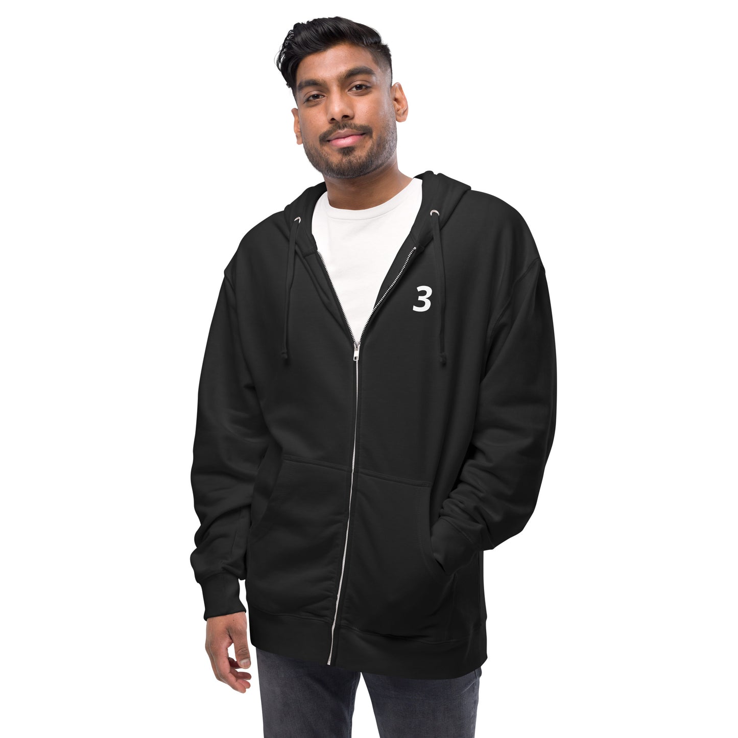 3 Unisex fleece zip up hoodie