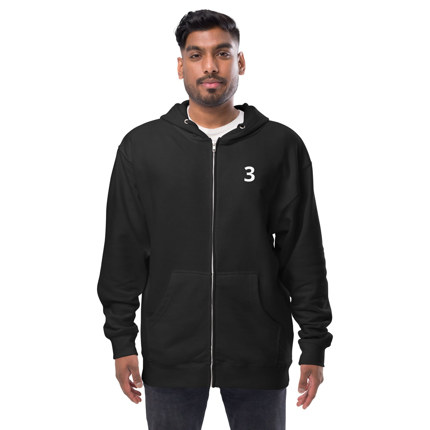 3 Unisex fleece zip up hoodie