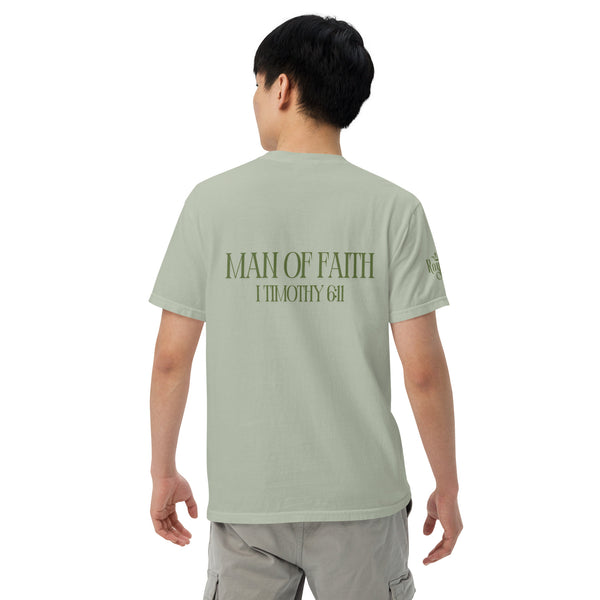 Man of Faith (Green) Unisex garment-dyed heavyweight t-shirt