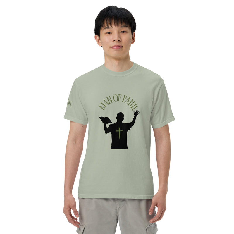 Man of Faith (Green) Unisex garment-dyed heavyweight t-shirt