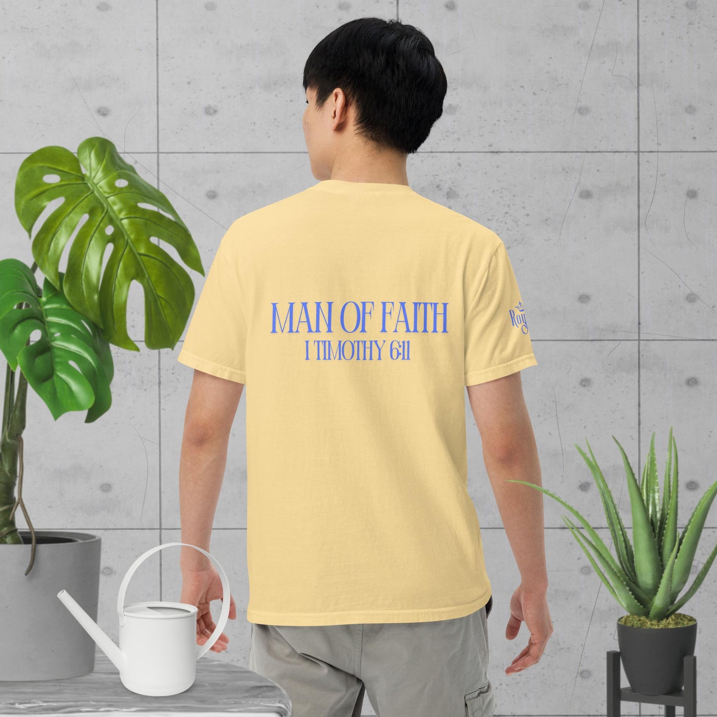 Man of Faith (Blue) Unisex garment-dyed heavyweight t-shirt