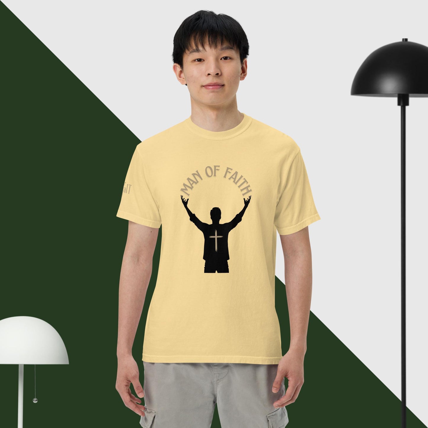 Man of Faith (Gold) Unisex garment-dyed heavyweight t-shirt