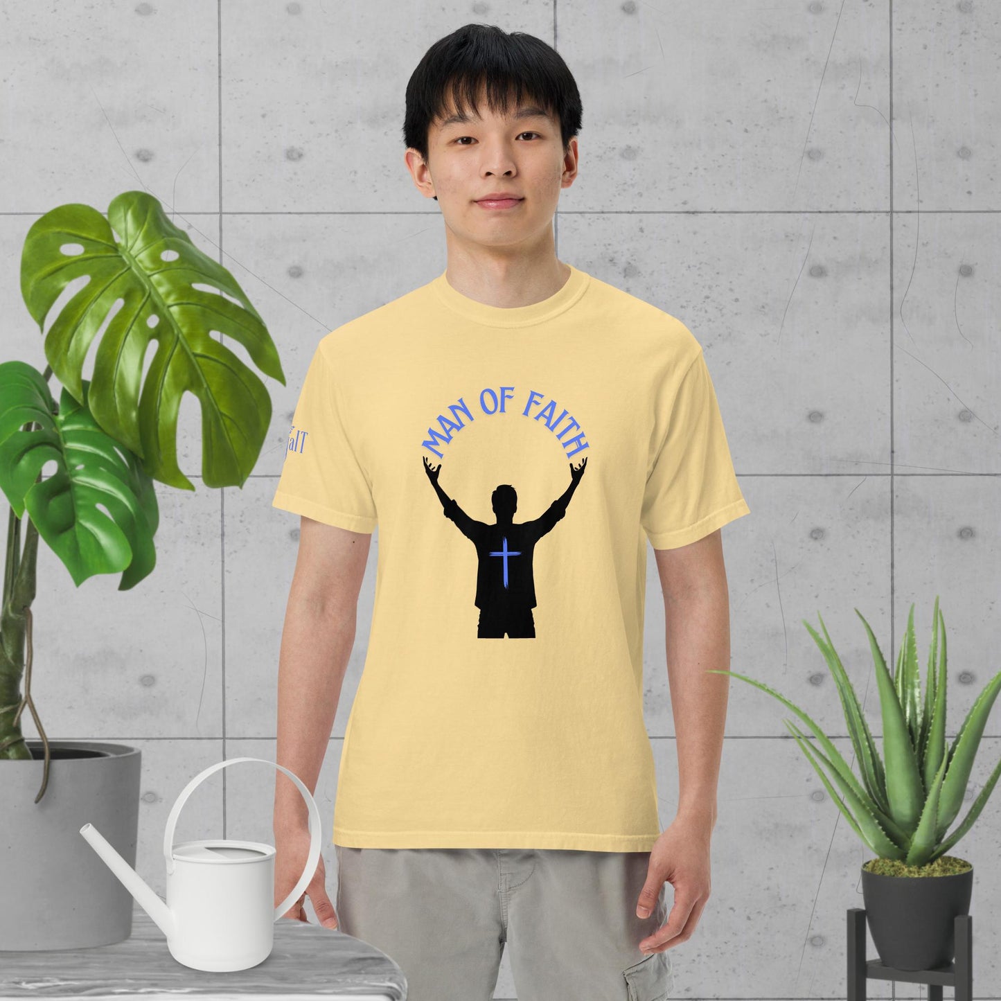 Man of Faith (Blue) Unisex garment-dyed heavyweight t-shirt