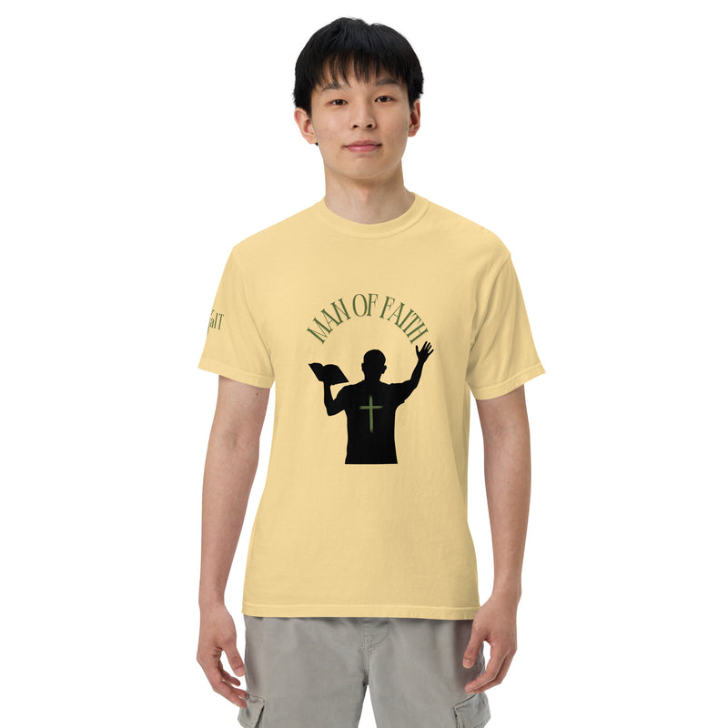 Man of Faith (Green) Unisex garment-dyed heavyweight t-shirt