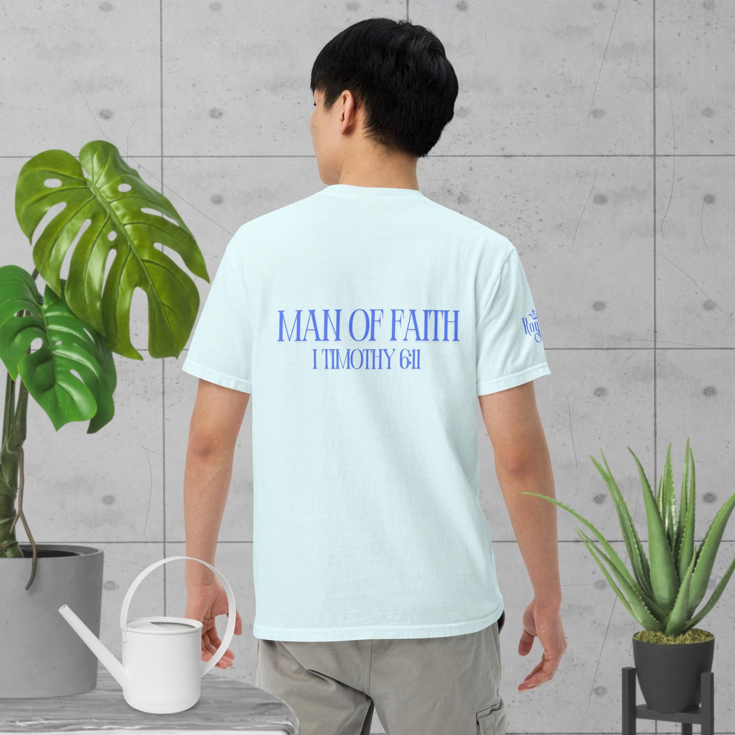 Man of Faith (Blue) Unisex garment-dyed heavyweight t-shirt