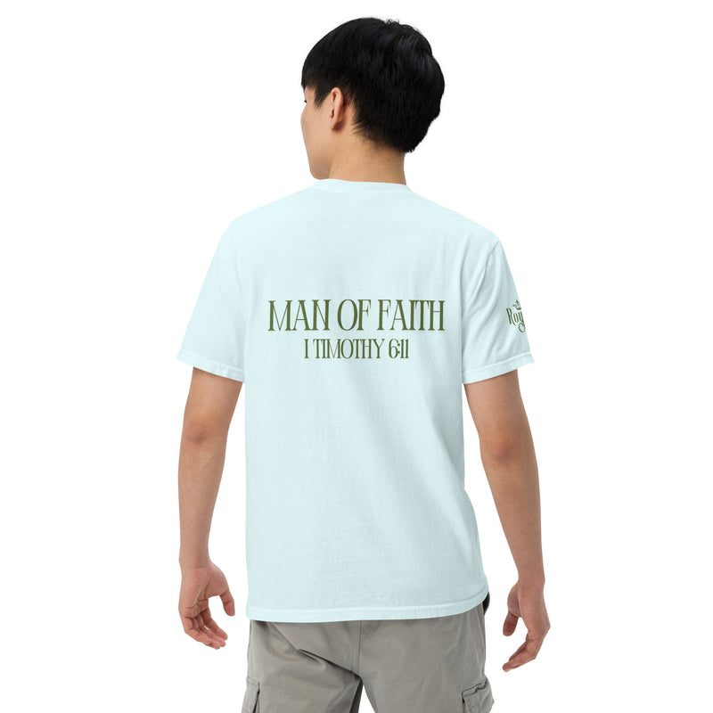 Man of Faith (Green) Unisex garment-dyed heavyweight t-shirt