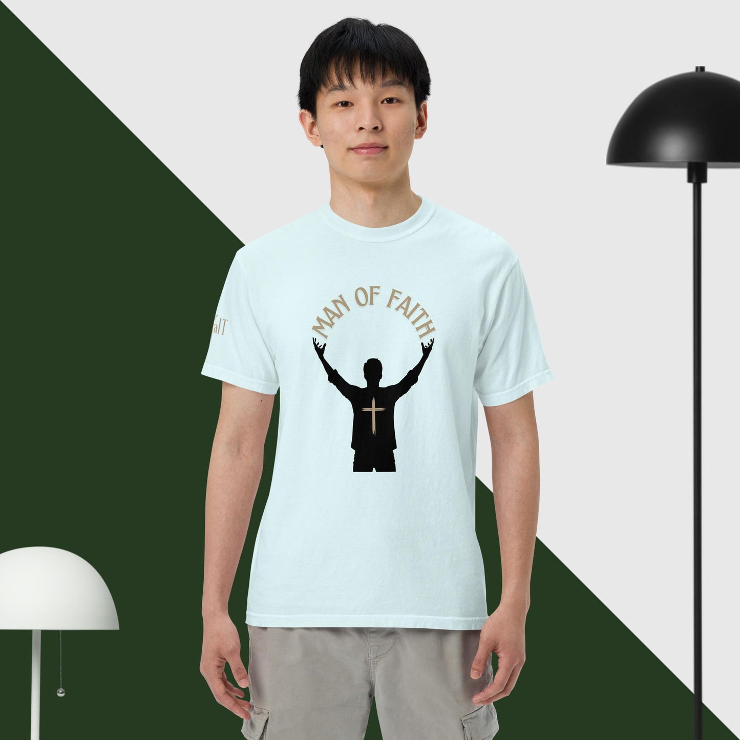 Man of Faith (Gold) Unisex garment-dyed heavyweight t-shirt