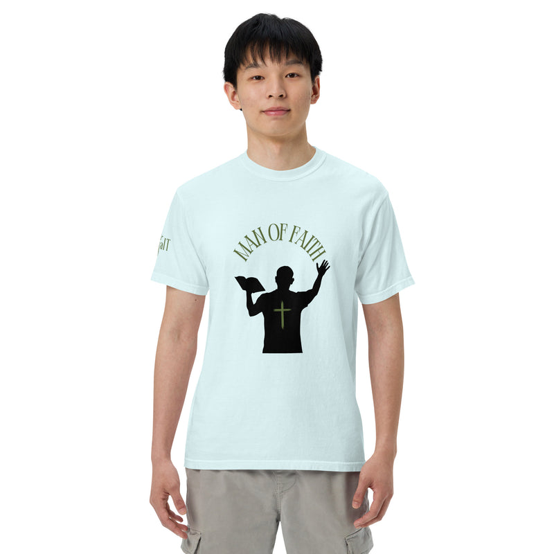 Man of Faith (Green) Unisex garment-dyed heavyweight t-shirt