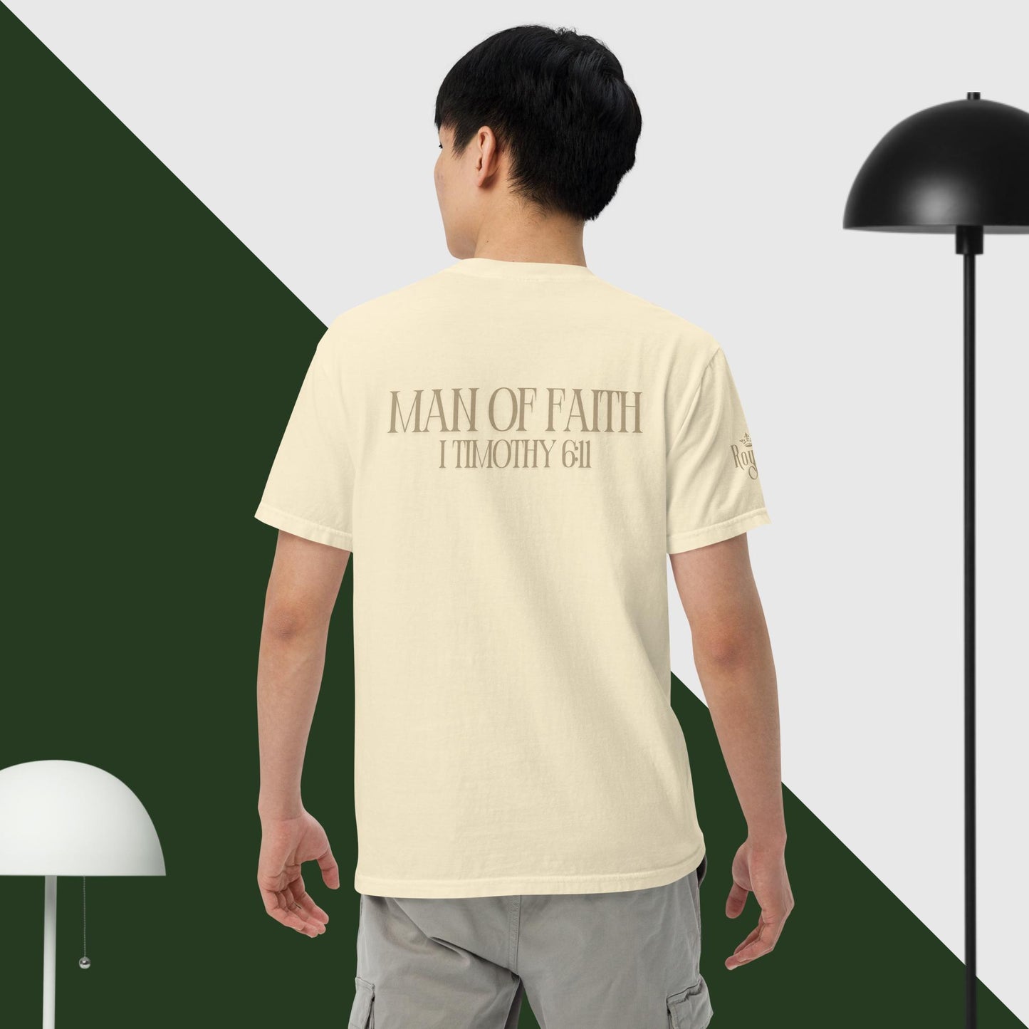 Man of Faith (Gold) Unisex garment-dyed heavyweight t-shirt