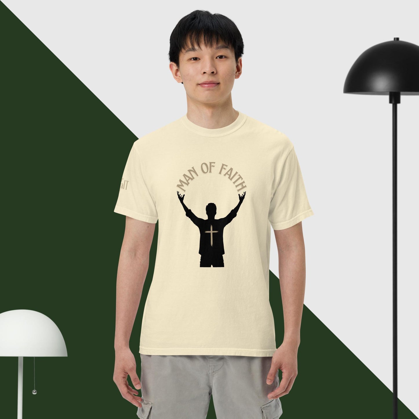 Man of Faith (Gold) Unisex garment-dyed heavyweight t-shirt