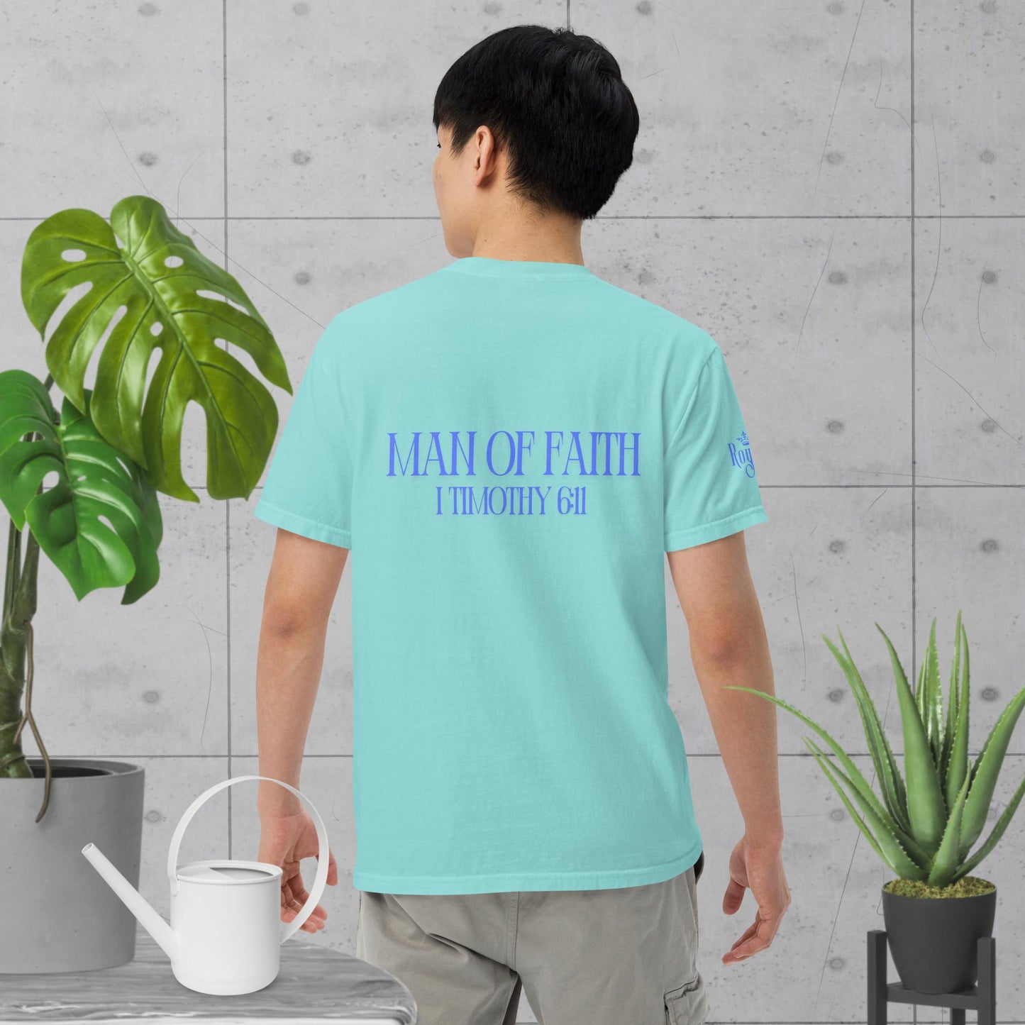 Man of Faith (Blue) Unisex garment-dyed heavyweight t-shirt