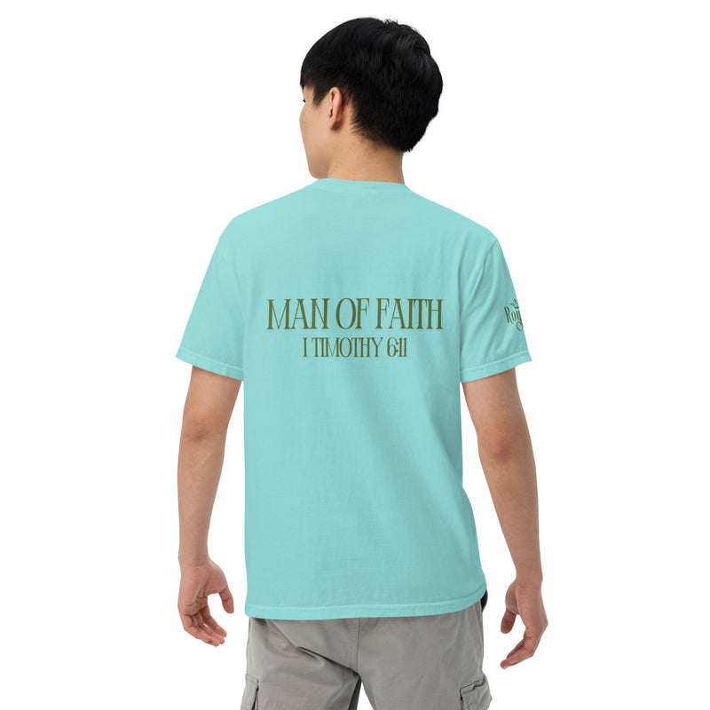 Man of Faith (Green) Unisex garment-dyed heavyweight t-shirt