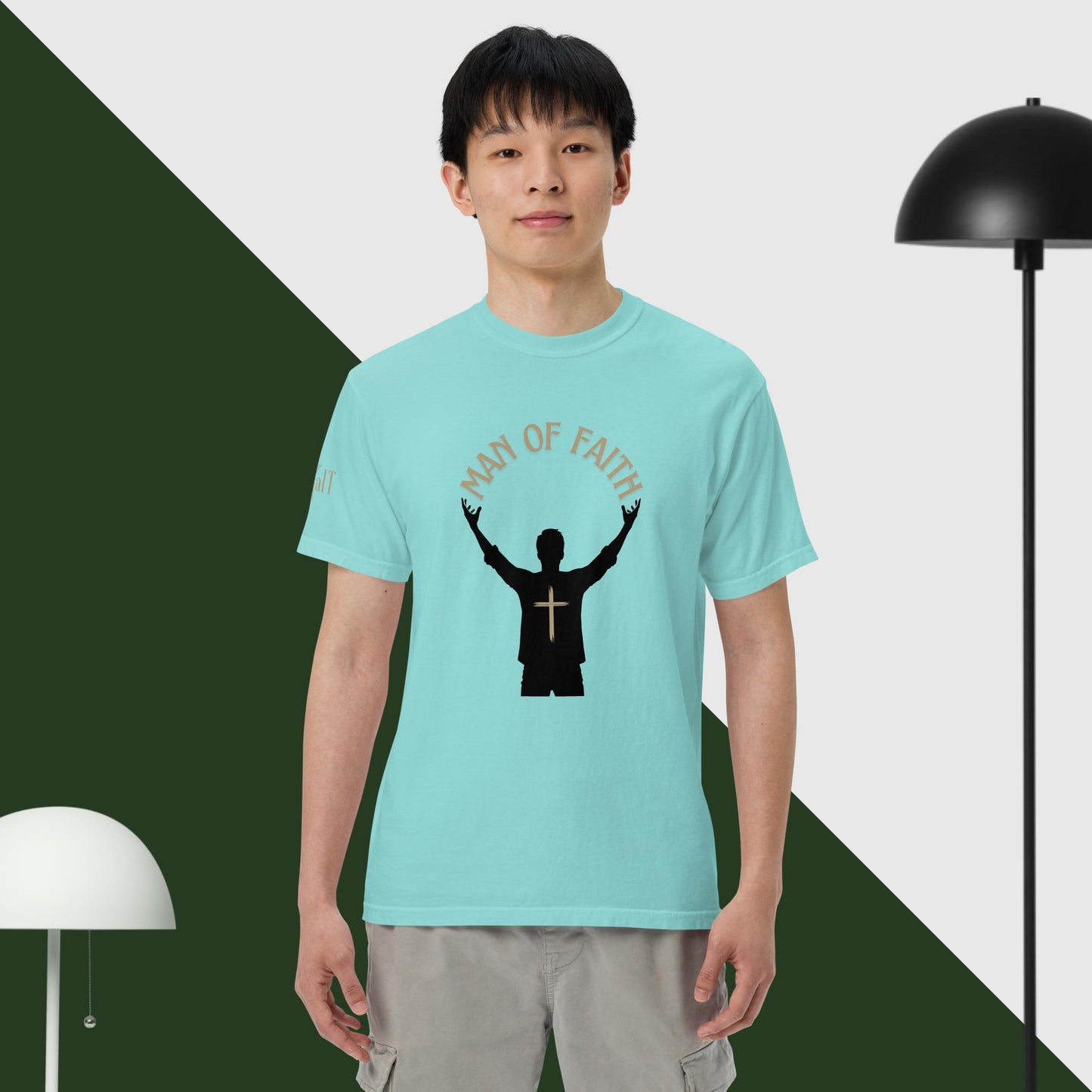 Man of Faith (Gold) Unisex garment-dyed heavyweight t-shirt