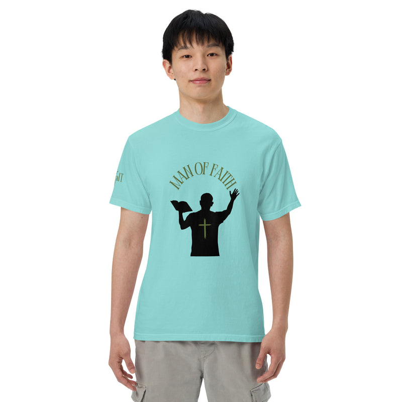 Man of Faith (Green) Unisex garment-dyed heavyweight t-shirt