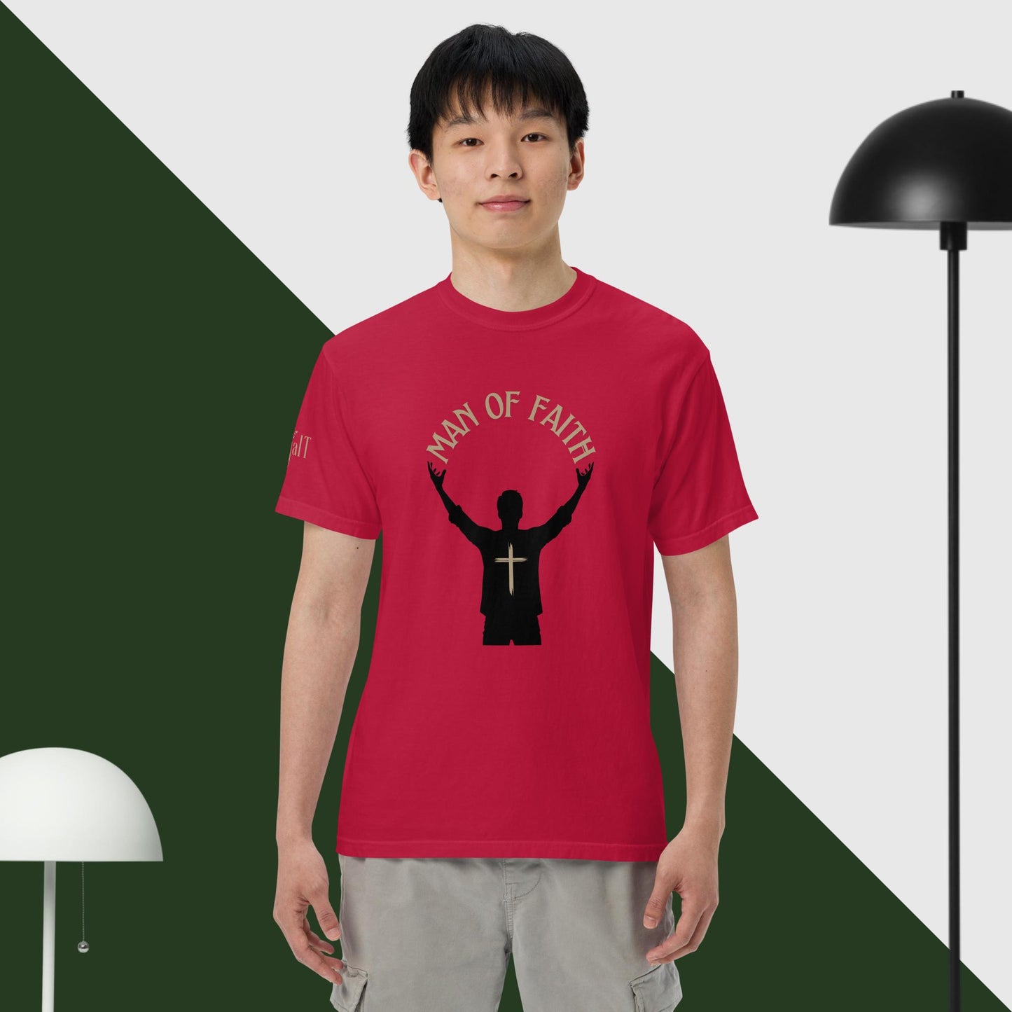Man of Faith (Gold) Unisex garment-dyed heavyweight t-shirt