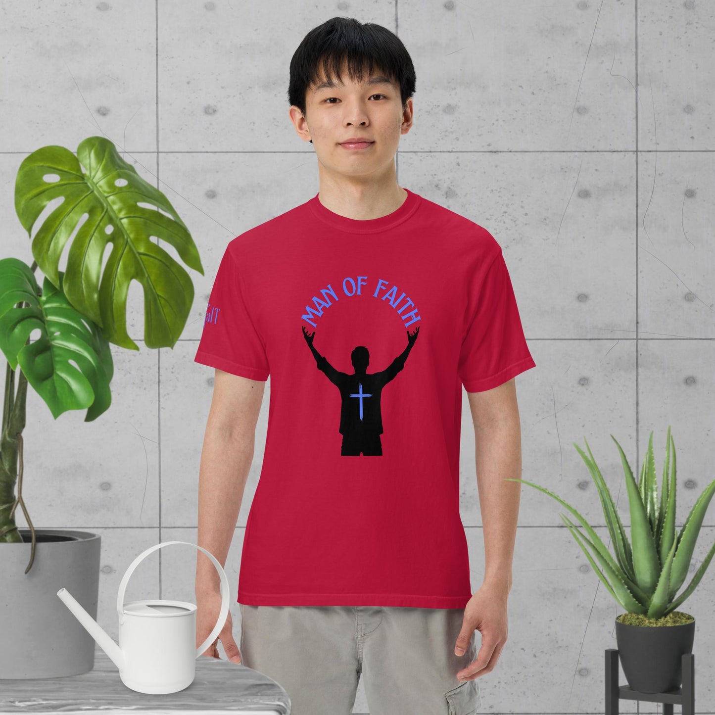 Man of Faith (Blue) Unisex garment-dyed heavyweight t-shirt