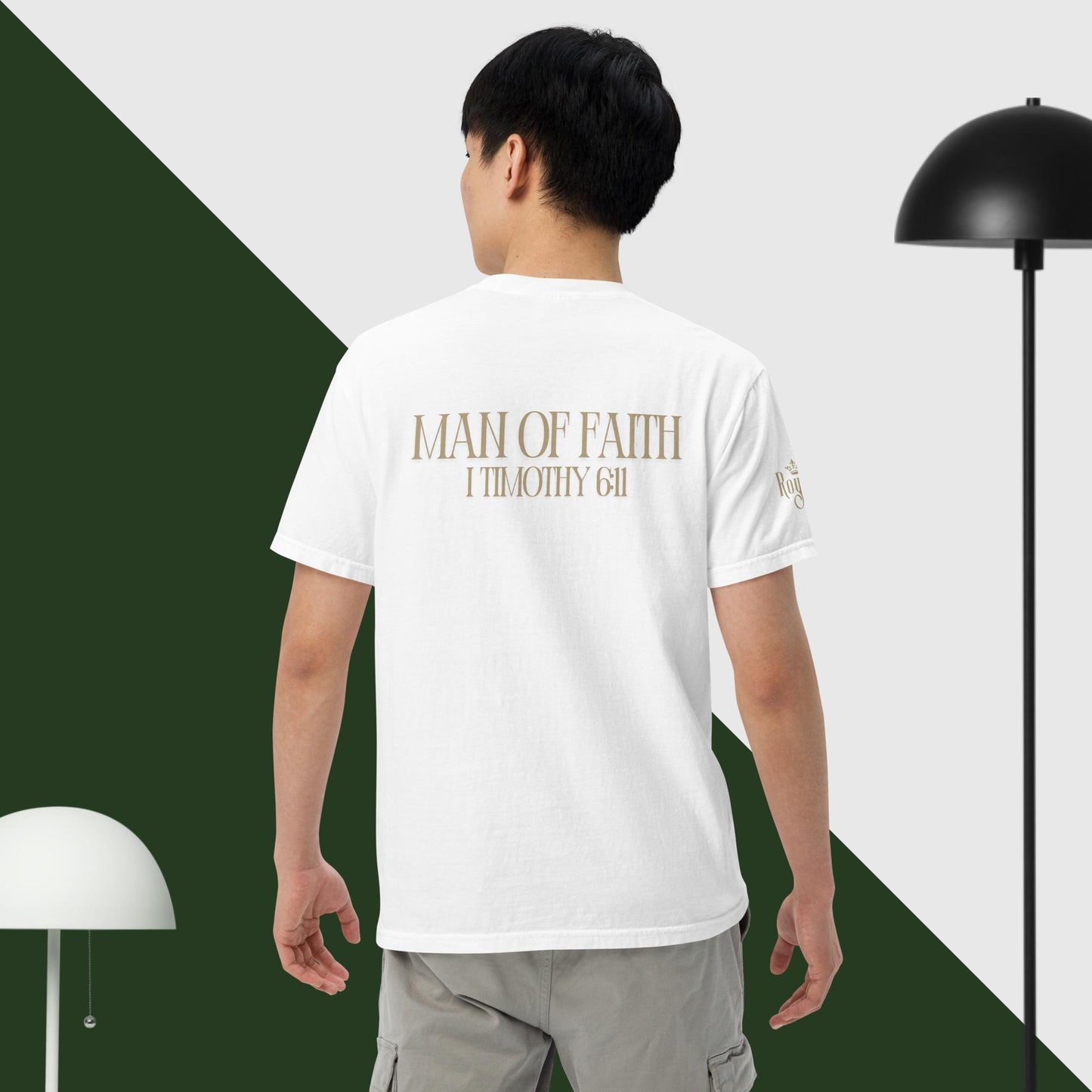 Man of Faith (Gold) Unisex garment-dyed heavyweight t-shirt