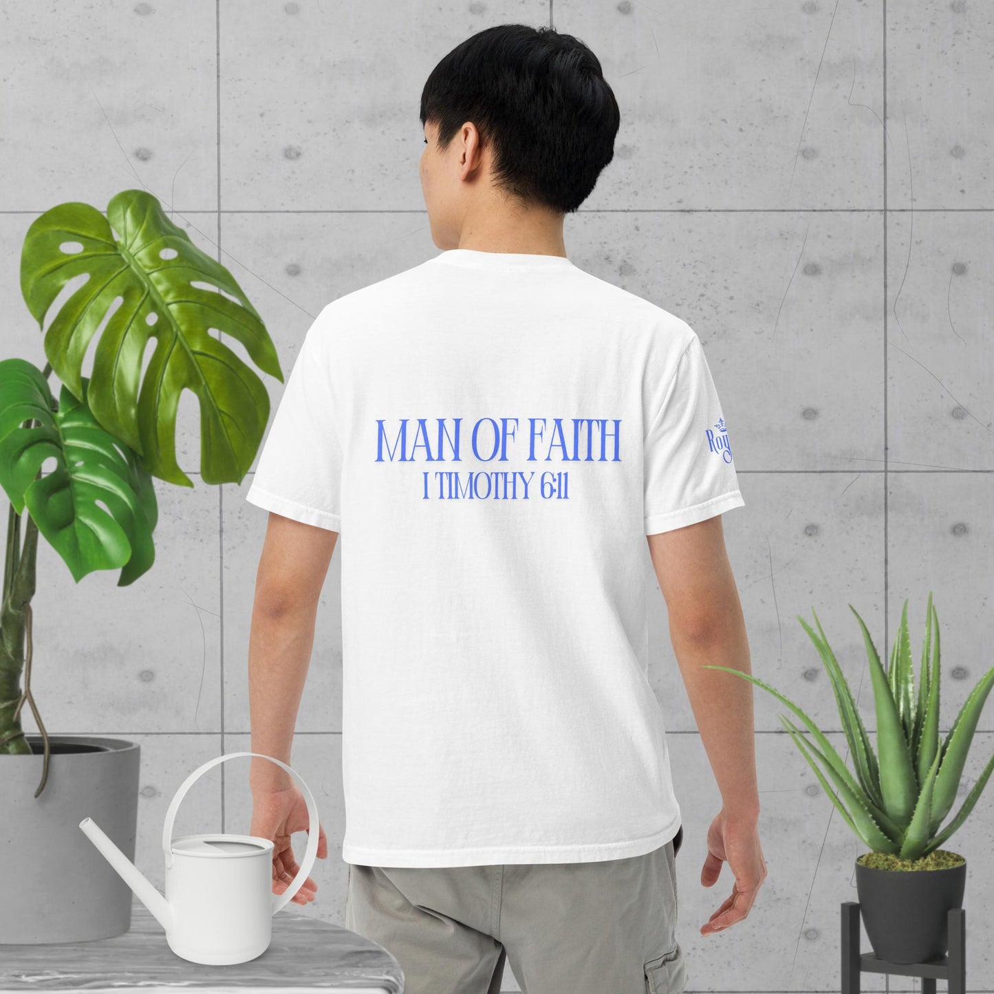 Man of Faith (Blue) Unisex garment-dyed heavyweight t-shirt
