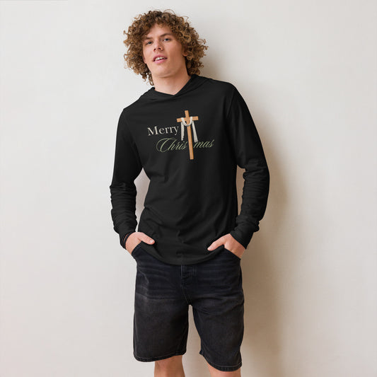 Merry Christmas Hooded long-sleeve tee