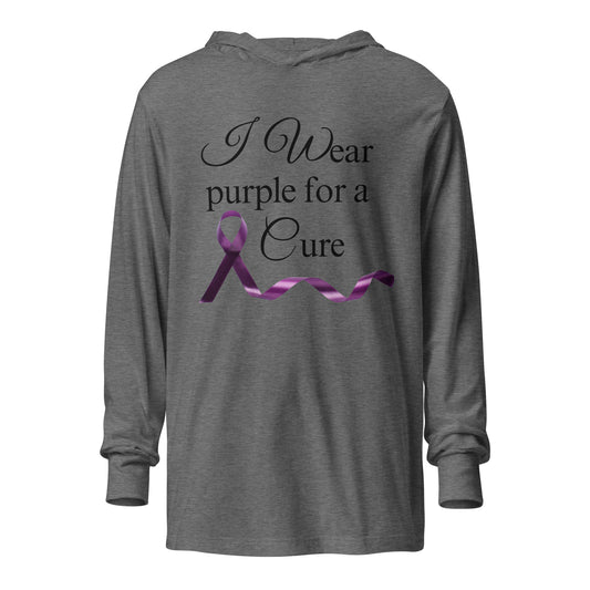 Pancreatic Cancer Hooded long-sleeve tee