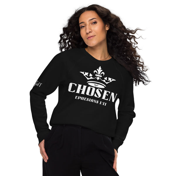 Chosen (White) Unisex organic raglan sweatshirt