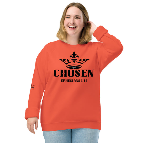 Chosen (Black) Unisex organic raglan sweatshirt