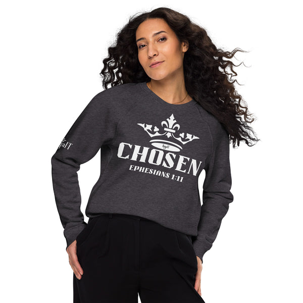 Chosen (White) Unisex organic raglan sweatshirt